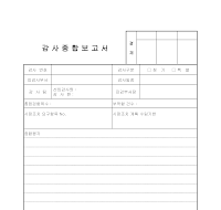 감사종합보고서 감사종합보고서